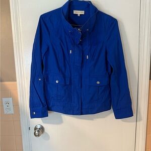 Jones New York Blue Utility Jacket with Tailored Fit